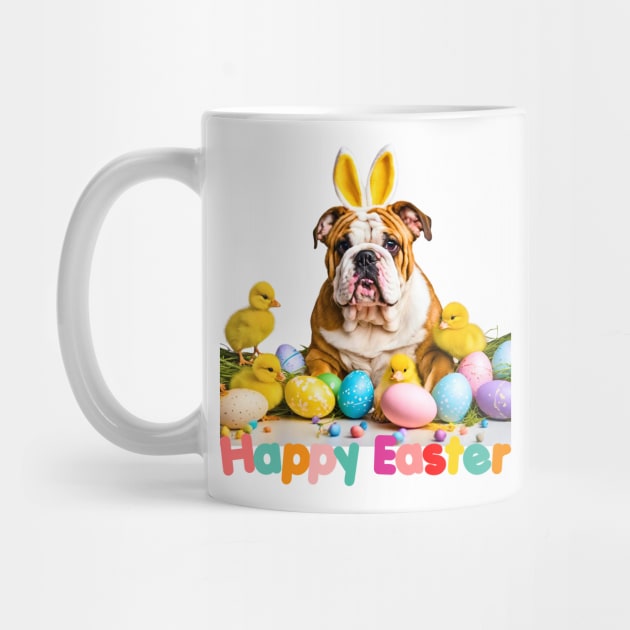 Happy Easter English Bulldog Bunny by Doodle and Things